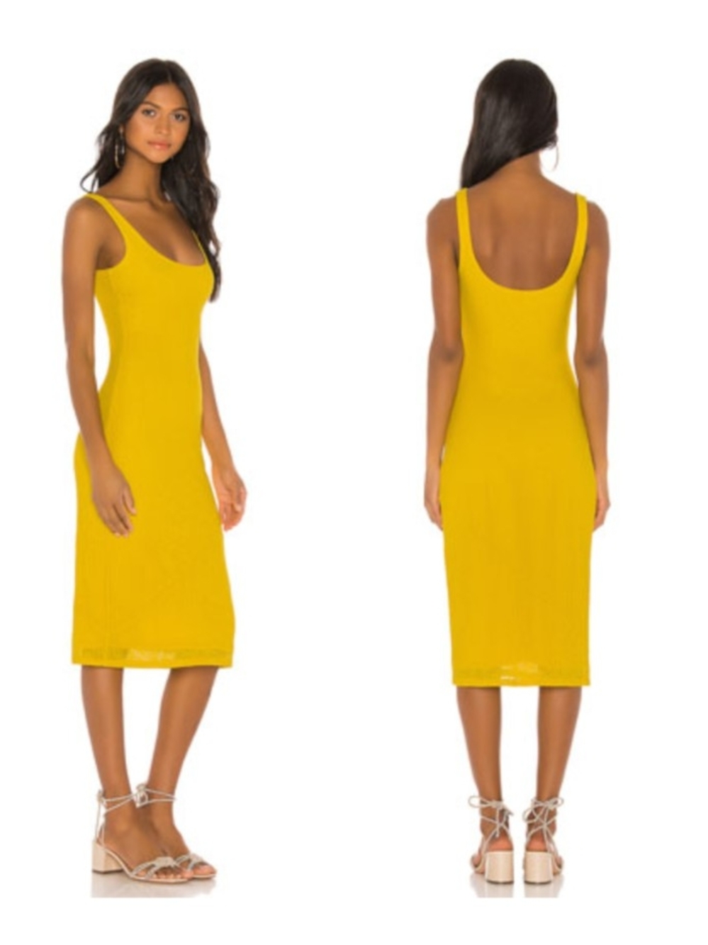 House of Harlow 1960 Fatima Yellow Midi Dress